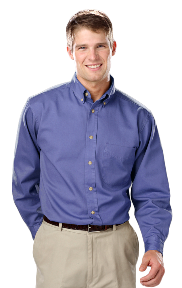 BG8213 Blue Generation Mens L/S 100% cotton twill Shirt