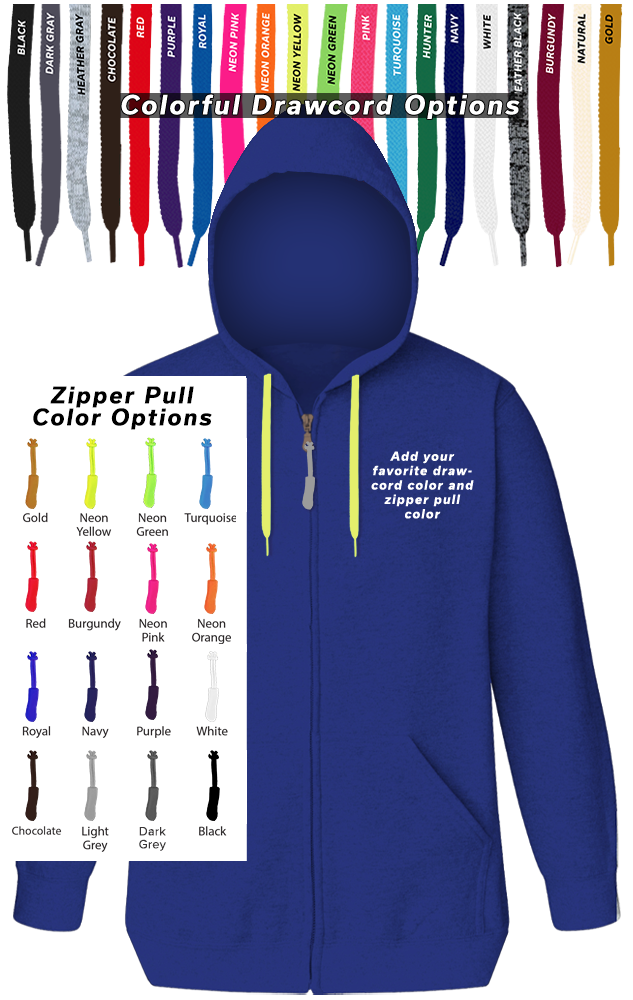 Blue Generation BG9302ZC Custom Drawcord & Zipper Pull Hoodie