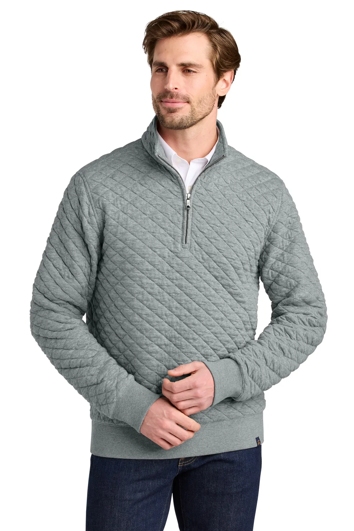 BB18212 Brooks Brothers Diamond Quilt 1/4-Zip