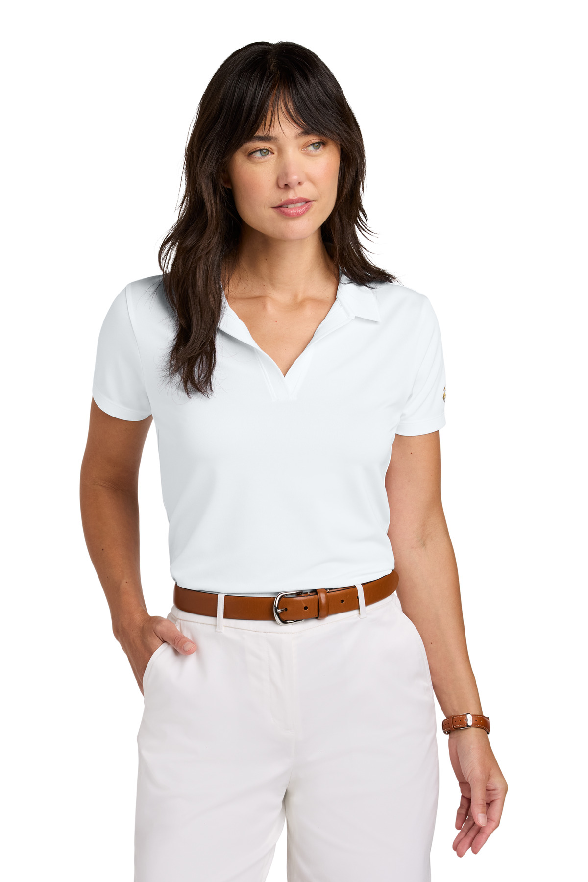 BB18221 Brooks Brothers Womens Mesh Pique Performance Polo