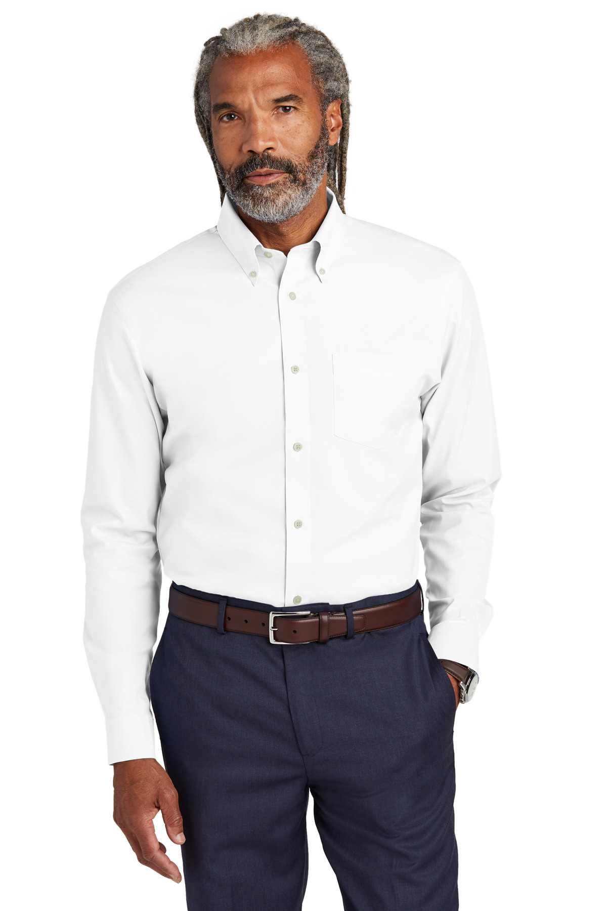 TBB18000 Brooks Brothers Tall Wrinkle-Free Stretch Pinpoint Shirt