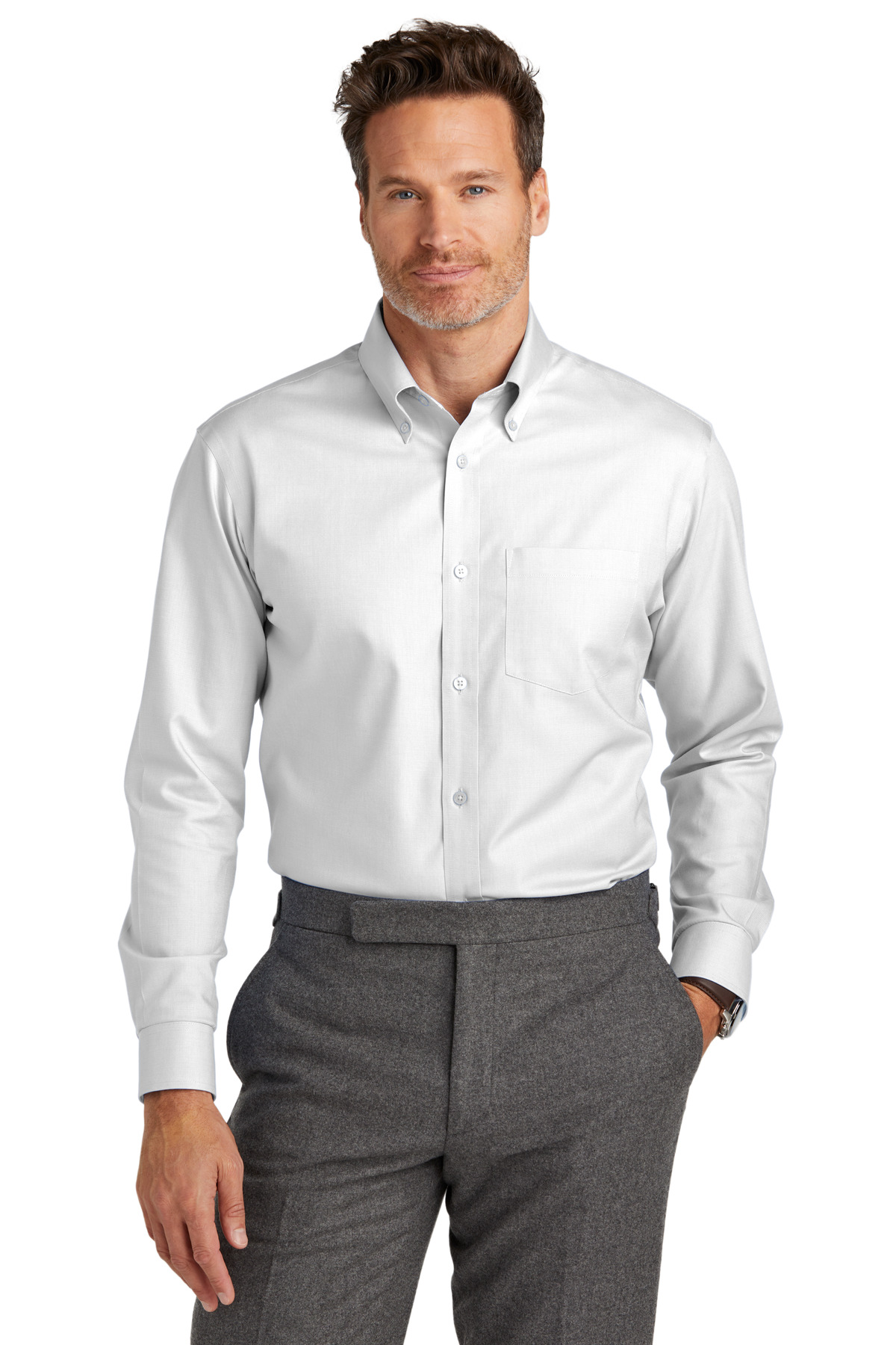 TBB18002 Brooks Brothers Tall Wrinkle-Free Stretch Nailhead Shirt
