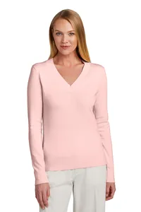 BB18401 Brooks Brothers  Womens Cotton Stretch V-Neck Sweater