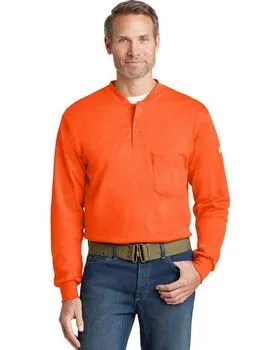 SEL2 Bulwark Long Sleeve Tagless Henley Shirt SEL2 Bulwark Long Sleeve Tagless Henley Shirt