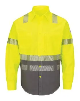 SLB4HL Bulwark Hi-Visibility Color Block Uniform Shirt - EXCEL FR ComforTouch - 7 oz. - Long Sizes