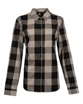 5203 Burnside Womens Buffalo Plaid Long Sleeve Shirt
