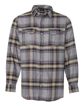 8219 Burnside Snap Front Long Sleeve Plaid Flannel Shirt