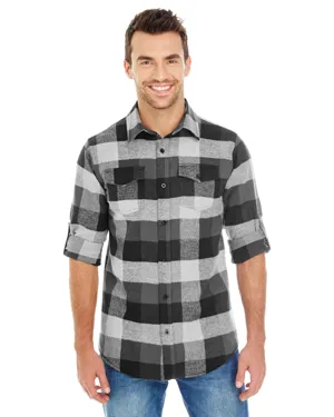 B8210 Burnside Mens Plaid Flannel Shirt