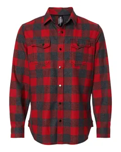 8219 Burnside Snap Front Long Sleeve Plaid Flannel Shirt