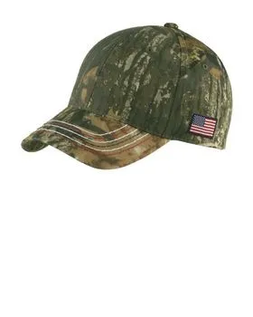 C909 Port & Company Port Authority Americana Contrast Stitch Camouflage Cap.