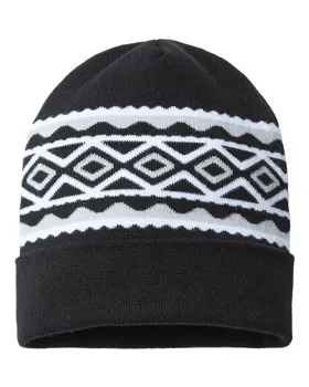 RKD12 CAP AMERICA USA- Made Diamond Cuffed Beanie