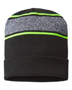 RKV12 CAP AMERICA USA-Made Variegated Striped Cuffed Beanie