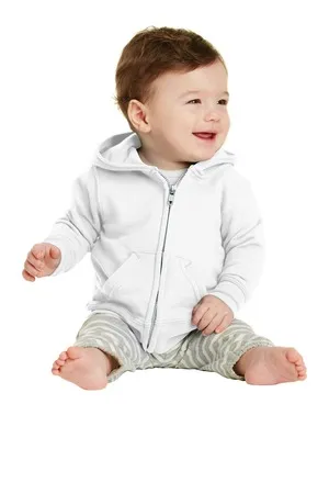 CAR78IZH Port & Company Infant Core Fleece Full-Zip Hooded Sweatshirt.