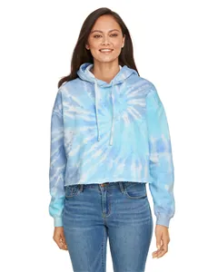 CD8333 Tie-Dye Ladies Cropped Hooded Sweatshirt
