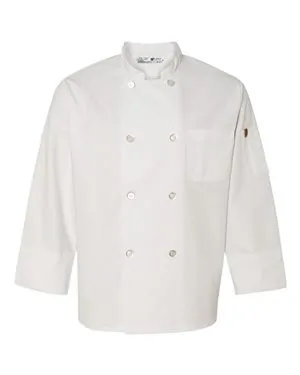 0413 Chef Designs Button Chef Coat with Thermometer Pocket
