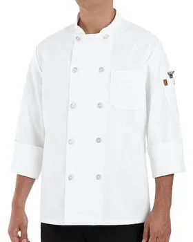 0423 Chef Designs 100% Polyester Ten Pearl Button Chef Coat