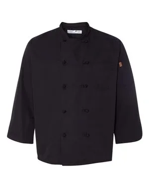 0427 Chef Designs Black Knot Button Chef Coat