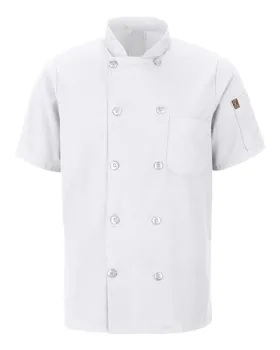 046X Chef Designs Mimix Short Sleeve Chef Coat with OilBlok