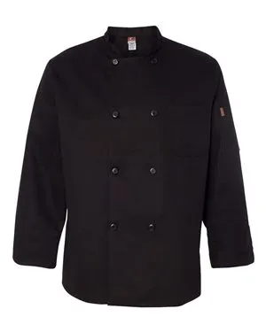 KT76 Chef Designs Black Traditional Chef Coat