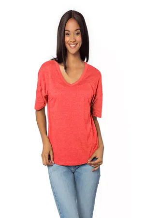 2109CK chicka-d Ladies Happy Jersey V-Neck
