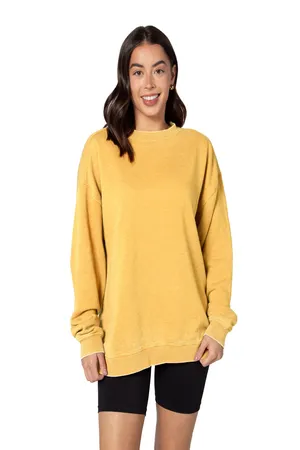 449CK chicka-d Ladies Burnout Campus Crew Sweatshirt
