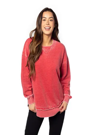 480 chicka-d Ladies Burnout Campus Pullover
