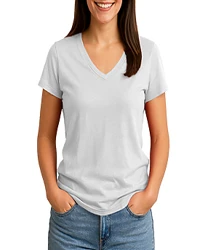 2585 Circle Clothing Comfort V Neck Tee For Women
