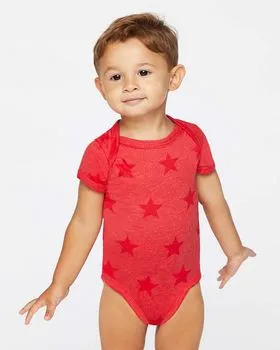 4329 Code Five Infant Star Print Bodysuit