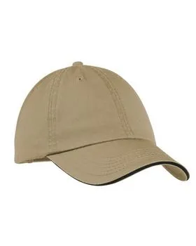 CP79 Port & Company Washed Twill Sandwich Bill Cap.