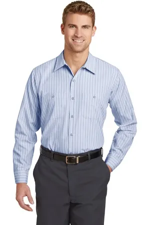 CS10 Red Kap Long Sleeve Striped Industrial Work Shirt.