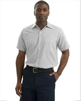 CS20LONG Red Kap Long Size, Short Sleeve Striped Industrial Work Shirt.