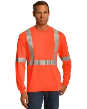 CS401LS CornerStone ANSI 107 Class 2 Long Sleeve Safety T-Shirt.