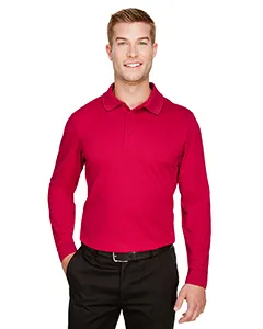 DG20L Devon & Jones CrownLux Performance Mens Plaited Long Sleeve Polo
