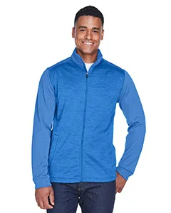 DG796 Devon & Jones Mens Newbury Colorblock Mélange Fleece Full-Zip
