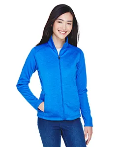 DG796W Devon & Jones Ladies Newbury Colorblock Mélange Fleece Full-Zip