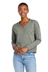 DT1312 District  Womens Perfect Tri Fleece V-Neck Sweatshirt