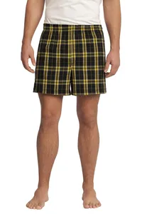 DT1801 District  - Young Mens Flannel Plaid Boxer.