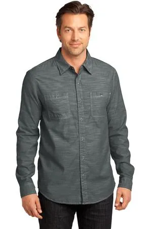 DM3800 District Made - Mens Long Sleeve Washed Woven Shirt.