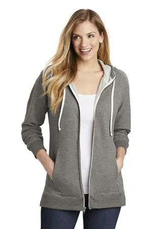 DT456 District Womens Perfect Tri French Terry Full-Zip Hoodie.