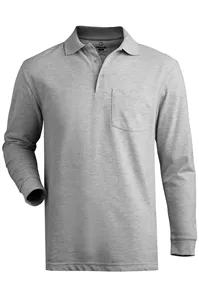 1525 Edwards BLENDED PIQUE LONG SLEEVE POLO WITH POCKET