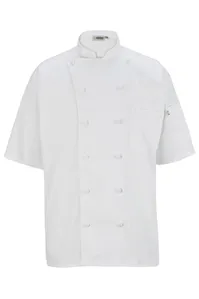 3331 Edwards 12 BUTTON SHORT SLEEVE CHEF COAT WITH MESH