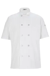 3333 Edwards 10 BUTTON SHORT SLEEVE CHEF COAT WITH MESH