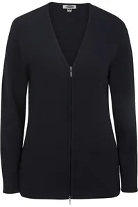 7062 Edwards LADIES FULL ZIP V-NECK CARDIGAN SWEATER