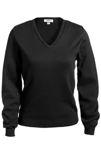 7090 Edwards LADIES V-NECK COTTON SWEATER