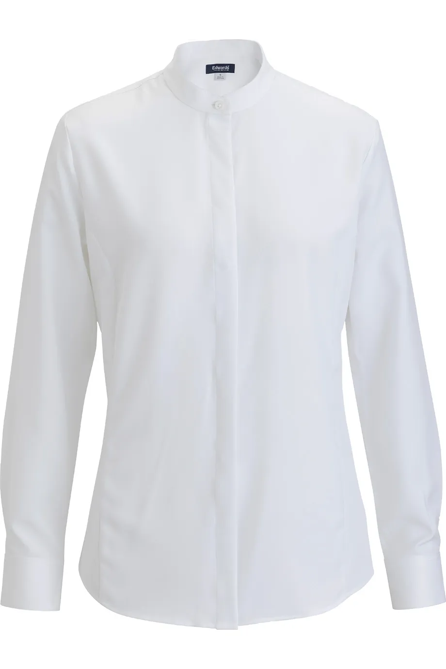 5382 Edwards Garment EDWARDS FLEXBATISTE BANDED COLLAR LONG SLEEVE LADIES SHIRT