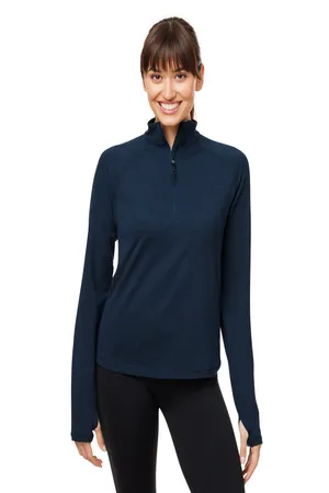 PDP8023 Glyder Ladies Marbled Jersey Fairway Quarter-Zip