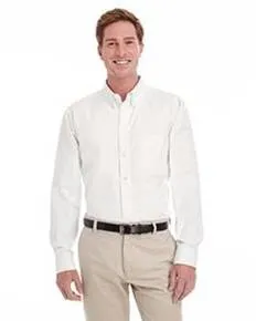 M581T Harriton Mens Tall Foundation 100% Cotton Long-Sleeve Twill Shirt with Teflon