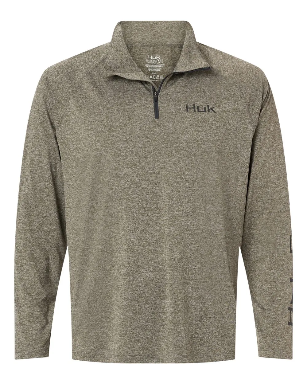 H1200715 HUK Mens Airweight Heather Quarter-Zip Pullover
