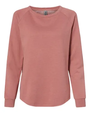 PRM2000 Independent Trading Co. Womens California Wave Wash Crewneck Sweatshirt