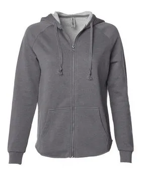 PRM2500Z Independent Trading Co. Womens California Wave Wash Full-Zip Hooded Sweatshirt
